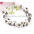 New style white glass European bead charm bracelet